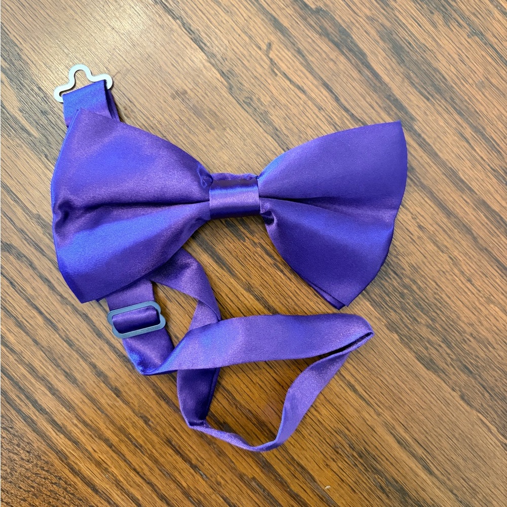 Purple Bow Tie - Classic Satin Bow